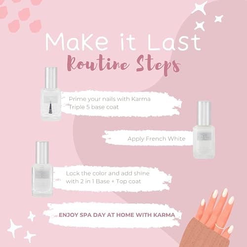 Karma Organic Natural Nail Polish-Non-Toxic Nail Art, Vegan and Cruelty-Free Nail Paint (French White) thumbnail 6