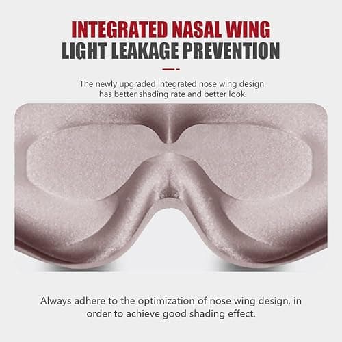 Sleep Mask, 3D Deep Contoured Eye Covers for Sleeping, 99% Block Out Light Eye Mask,Zero Pressure Cup Blindfold for Men Women, with Adjustable Strap for Sleeping, Yoga, Traveling (Pink) thumbnail 3