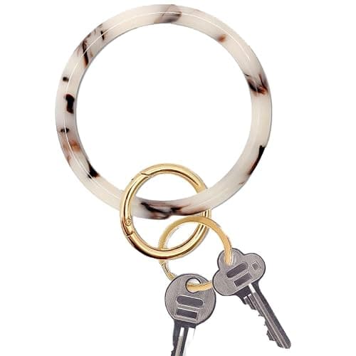 Bracelet Keychain for Women Key Ring Bracelet Wristlet Keychain Bangle Keyring for Women Key Chain Marble Keychain - Image 1