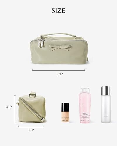 EACHY Travel Makeup Bag,Large Capacity Cosmetic Bags for Women,Waterproof Portable Pouch Open Flat Toiletry Bag Pattern Makeup Bag thumbnail 5