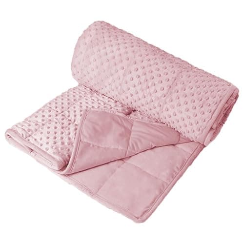 ALANSMA Reversible Weighted Blanket for All Season, Luxury Velvet, Warm and Cool, Adult Kids 5Lb Weighted Blanket, Enjoy Sleeping Anywhere(Pink,36"x48" 5lbs) thumbnail 4