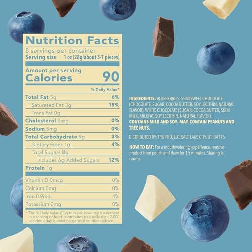Tru Fru, Frozen, Blueberries In White And Dark Chocolate, 8 Ounce thumbnail 4