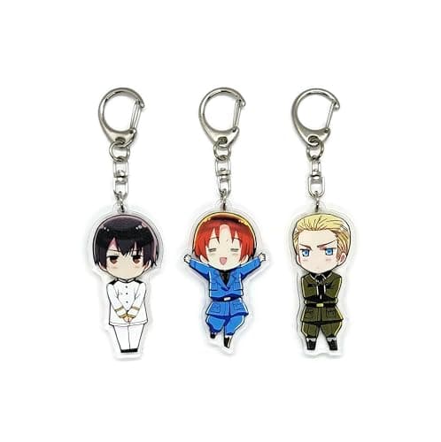 EBTY DREAMS Inc. - Set of 3 Hetalia Axis Powers Acrylic Keychain North Italy, Germany, Japan v1 - Image 1