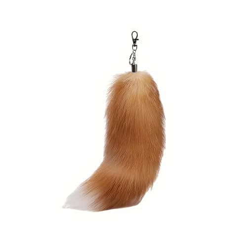 Iivos Fluffy Therian fox Tail Keychain - Soft Fur, Realistic Colors, Durable, Perfect for Cosplay, Renaissance Fairs - Image 1