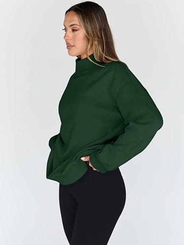 Trendy Queen Womens Oversized Sweatshirts Turtleneck Pullover Long Sleeve Hoodies Tops Fall Fashion Outfits 2025 Clothes thumbnail 3