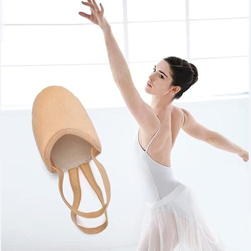 Stelle Half Soles Dance Shoes Women Canvas Lyrical Ballet Pirouette Turners | Breathable canvas, Suede leather sole, Flexible fit, Silicone-backed elastic straps, Jazz and contemporary dance thumbnail 8