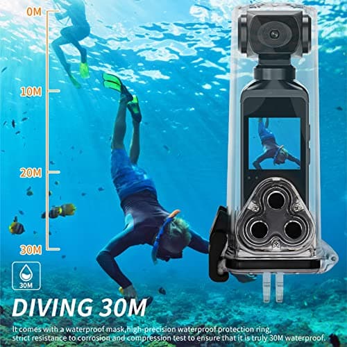 Action Camera, 16MP 4K 30FPS WiFi Handheld Camcorder, Anti Shaking Diving Camera with 1.3-Inch HD LCD Display, Microphone, Clip Bracket, 30M Waterproof Case thumbnail 5