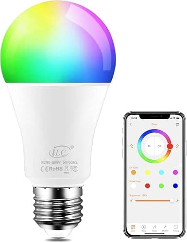 iLC LED RGBW Lampe E27 RGB+Warmweiß, Sync mit Musik farbwechsel Glühbirne mit APP, 16 Millionen Farben, 20 Modi - Image 1
