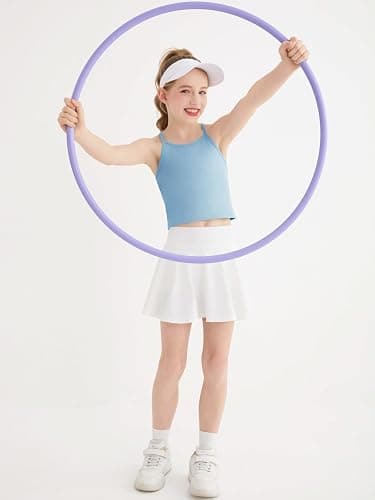 Girls Athletic Tank Tops Kids Ribbed Cross Back Spaghetti Strap Workout Crop Top Camisole 5-14 Years thumbnail 4