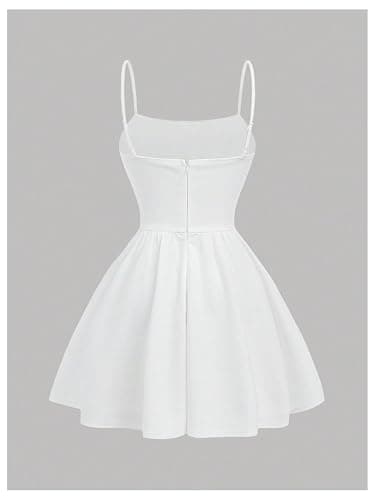 Floerns Girl's Floral Print Sleeveless Ruched Ruffle Hem A Line Cami Short Dress - 10 Years - White Cream thumbnail 2