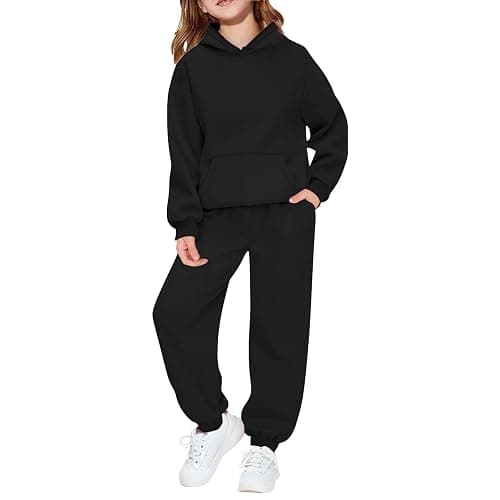 Girls Sweatsuit 2 Piece Outfits Hoodie Sweatshirts and Sweatpants with Pockets Fall Winter Outfits Girls' Clothing Sets - Image 1