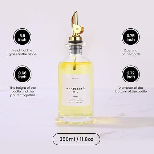 Molimoli Glass Olive Oil Cruet Set - 350ml Bottles With Weighted Pourers, Set of 4 thumbnail 4