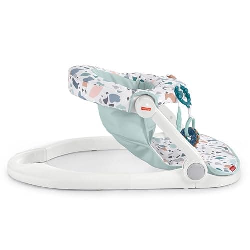 Fisher-Price Portable Baby Chair Sit-Me-Up Floor Seat With Developmental Toys & Machine Washable Seat Pad, Pacific Pebble thumbnail 4