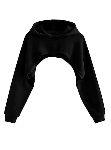 Ecolala Girls Super Cropped Hoodie Drop Shoulder Pullover Long Sleeve Crop Top - Image 1