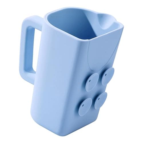 JOY ANAN Baby Bath Rinse Cup with Suctions, 100% Food Grade Silicone, Rinser to Wash Hair and Body with Easy Grip Handle - Image 1
