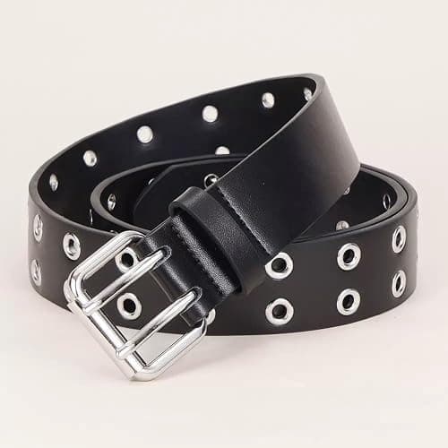 SNEPOO Black Studded Belt Punk Belt Rock Rivet Belts with Bright Pyramid Studded belt for Men/Women thumbnail 7