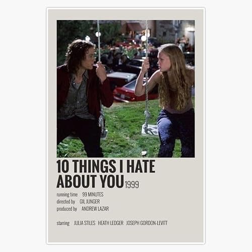 10 Things I Hate About You Movie Poster Sticker Vinyl Waterproof Sticker Decal Car Laptop Wall Window Bumper Sticker 5" - Image 1
