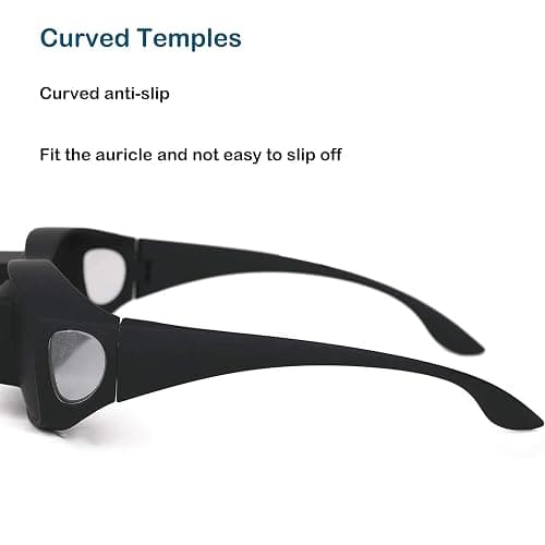 Horizontals Lazy Glasses Prism Glasses – 90° HD Vision for Bed Reading & TV Watching, Lightweight Horizontal Spectacles with Ergonomic Design (Black Frame) thumbnail 3