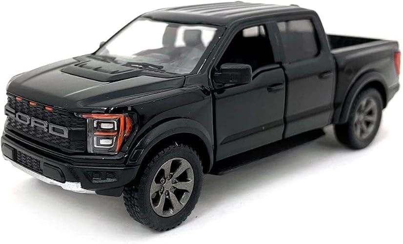 KiNSMART - 2022 Ford F-150 Raptor 5" 1:46 Scale Die Cast Model Toy Truck (Black) - Image 1