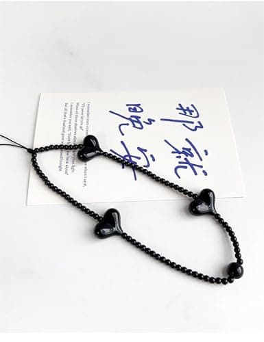 COLORFUL BLING 1-2PCS Lovely Heart Beaded Phone Charms Lanyard Wrist Strap Handmade Wristlet Keychain Anti-Lost Mobile Phone Chain thumbnail 2