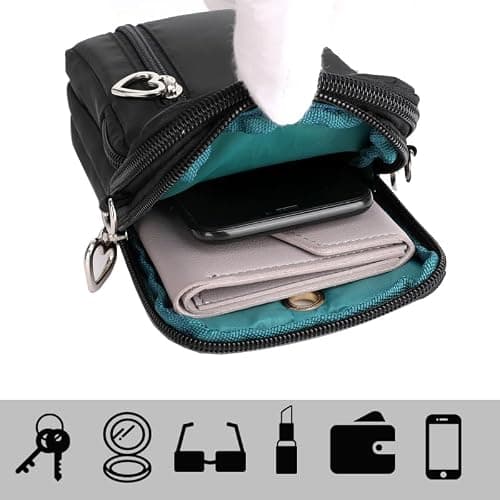 JANKS Small Crossbody Bag for Women - Mini Phone Purses with Crossbody Strap and Wallet - Nylon Arm Bag thumbnail 7