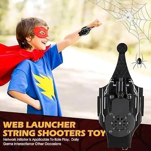 Electric Web String Launcher Toy, Wrist Mounted Retractable Web Shooter Prop with Electric Rewind Function, Cosplay Role Play Gadget for Costume Parties, Halloween, and Pretend Play thumbnail 4