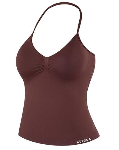 AUROLA Influence Longline Strappy Workout Halter Tops for Women,Removable Cups Padded Bras Impact Gym Yoga Sleeveless Top - Image 1