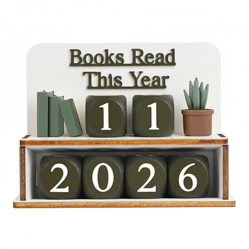 Books Read This Year Counter, Bookish Gifts For Book Lovers, Women Readers | Wooden Book Reading Tracker, 7 X 6 Inch, Personalize With Name, Includes Number Tiles And Stand thumbnail 9
