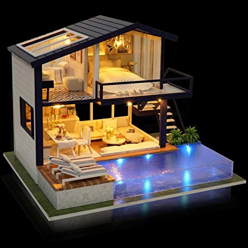 GuDoQi DIY Miniature Dollhouse Kit, Tiny House kit with Music, Miniature House Kit 1:24 Scale, Great Gift for Birthday Easter Day, Time Apartment - Time Apartment thumbnail 7