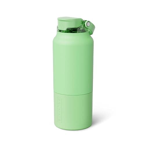 BrüMate Rise 35oz Water Bottle With Covered Silicone Straw | 100% Leakproof Insulated Water Bottle | Soft Sip Silicone Spout | Made of Stainless Steel | 35oz (Kiwi) - Image 1