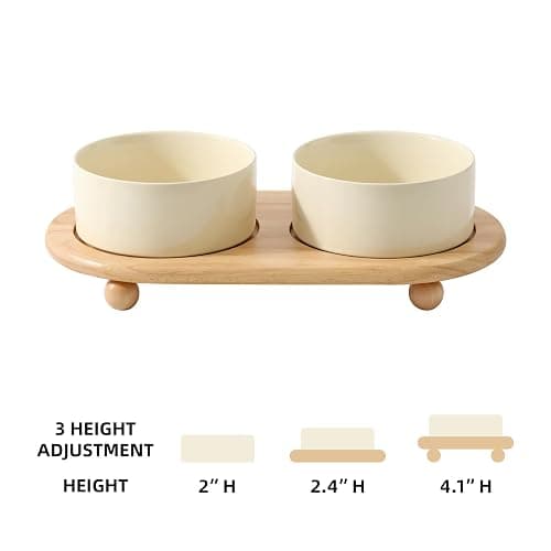 Havniva Raised Cat Bowls Water Bowl 6.1” Elevated Ceramic Cat Food and Water Bowl Whisker Friendly Pet Food Bowls for Indoor Cats, Wide Cat Water Dish Prevent Whisker Fatigue Non Slip Cat Feeder thumbnail 2