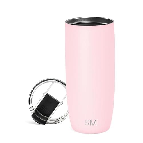 Simple Modern Travel Coffee Mug Tumbler with Flip Lid | Reusable Insulated Stainless Steel Cold Brew Iced Coffee Cup Thermos | Gifts for Women Men Him Her | Voyager Collection | 20oz | Blush - Image 1