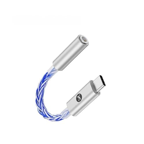Girftu JCALLY JM6 Pro USB C Type-C to 3,5 mm Dual DAC CX31993 MAX97220 Cuffie audio digitale amplificatore di decodifica portatile HiFi DAC cuffie mobile adattatore (blu) thumbnail 3