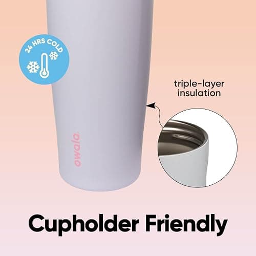 Owala FreeSip Sway Insulated Stainless Steel Water Bottle with Two-Way Spout, Built-In Straw and Bucket Handle, Made for Travel, School, and Sports, 40oz, BPA Free, Leak Proof, Beach House thumbnail 7