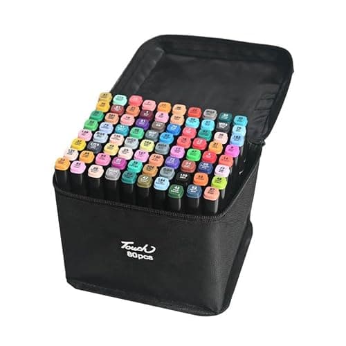 Touch 80 Piece Colour Marker Pens with dual tip. Alcohol Felt Pen Manga Sketching Markers Dual Sided Art Supplies Drawing Set. - Image 1