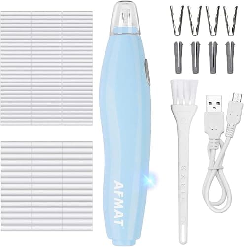 AFMAT Electric Eraser, with 140 Refills, Rechargeable Pencil Eraser for Artist, Electric Erasers for Drafting, Drawing, Painting, Sketching, Architectural Plans, Detailer Tool EE04(Light Blue) - Image 1