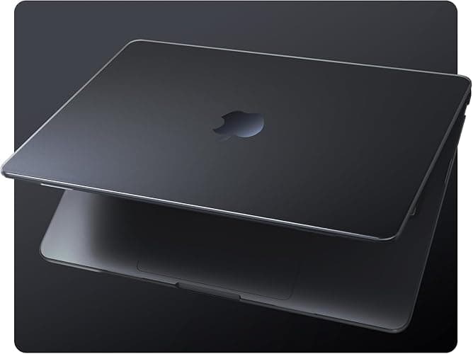 EooCoo [Ultra Thin Armor] Compatible with MacBook Air 15 inch Case M4 2025 2024 2023 M3 M2 A3241 A3114 A2941, [Matte Black Titanium] Matte Protective Hard Shell with Keyboard Skin, Black Titanium - Black Titanium Clear - Image 1