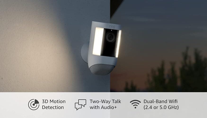 Ring Spotlight Cam Pro, Battery, Home or business security, Retinal 2K Video, Color Night Vision and Two-Way Talk with Audio+, White thumbnail 6