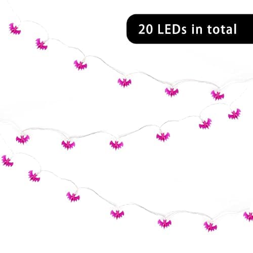Halloween String Lights 10Ft 20 LEDs Battery Operated Outdoor Decorations Bat Lights for Halloween Party Decor thumbnail 7