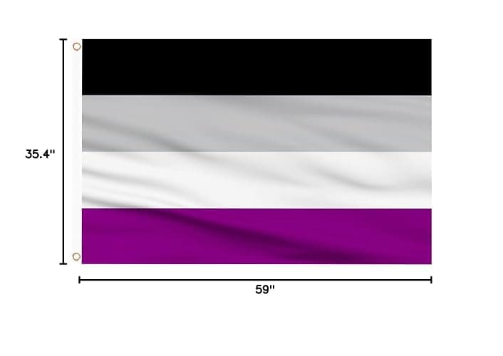 AhfuLife Asexual Flag - 3x5 Ft Rainbow Pride Flag for Outside - Double Side with Brass Eyelets for Asexual Party Decor, LGBT Pride Day Party Wedding Decorations thumbnail 3