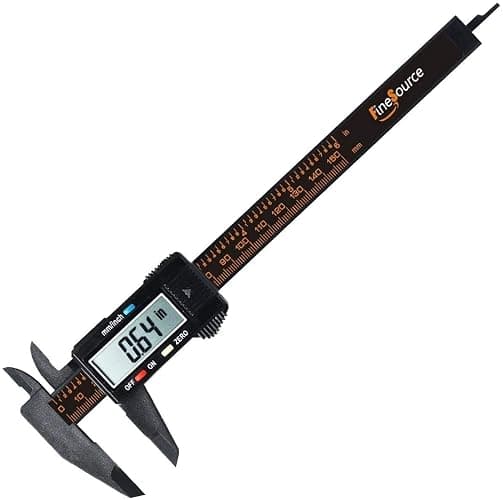 FineSource Electronic Digital Caliper Inch/Metric Conversion 0-6 Inch/150 mm Carbon Fiber Gauge Micrometer Extra Large LCD Screen Auto Off Featured Measuring Tool (Black) - Image 1