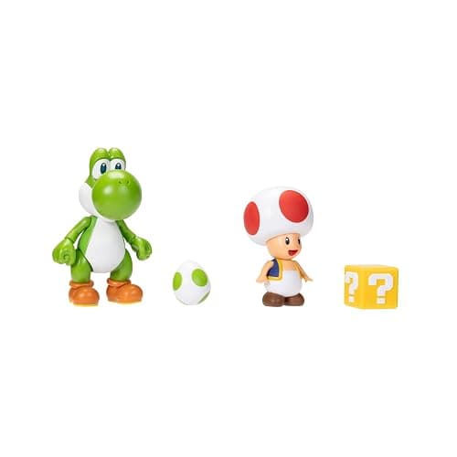 Super Mario Nintendo 4 Inch Action Figure 2-Pack: Yoshi & Toad with Accessories thumbnail 10