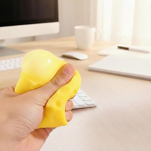 LORBIFIN Cheese Squeeze Toy, Yellow Mochi Stress Relief Maltose Stretch Sensory for and Adults thumbnail 2