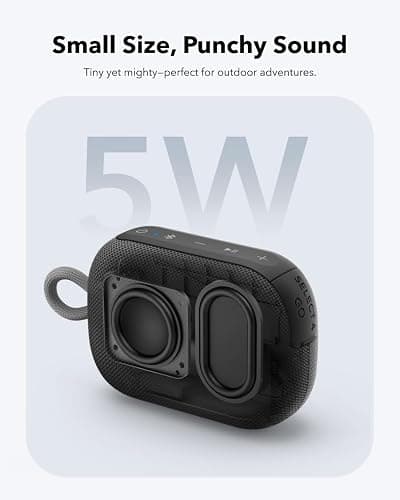 Soundcore Select 4 Go Bluetooth Shower Speaker by Anker, IP67 Waterproof/Dustproof, Portable Speaker, Wireless, 20H Playtime, Floatable, Powerful Sound, Electronics for Outdoors/Home/Office/Travel - Black thumbnail 3