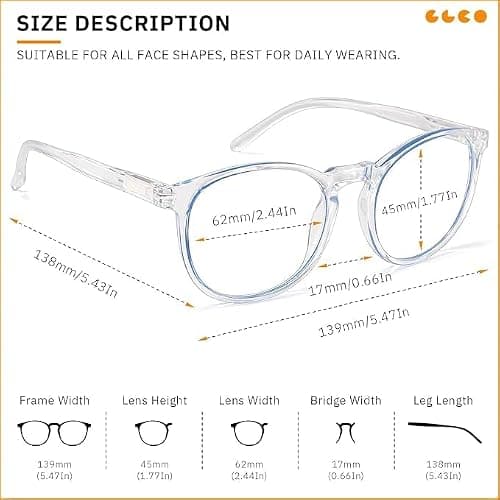 IBOANN Chic & Comfy Blue Light Glasses for Women - 3-Pack Round Frames, Screen-Ready Style with UV Protection Coating thumbnail 4