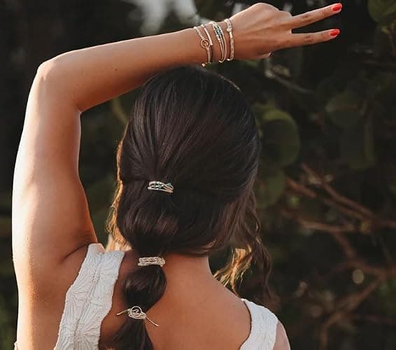 K'lani Reflect Hair Tie Bracelets - Elastic Ponytail Holder - Medium | Doubles as stylish jewelry; strong-hold ponytail holder; gift for birthdays, Mother's Day & graduation; set of 5 thumbnail 7
