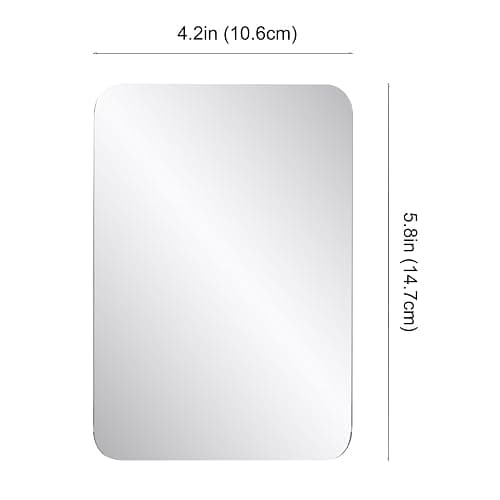 Neehows Magnetic Locker Mirror, 2 Pcs 4.17” x 5.78” Small Real Glass Mirror | Strong Fully Magnetic Back, Super Clear Reflection Mirror for School Gym Locker Refrigerator Office Cabinet, Back to School thumbnail 3