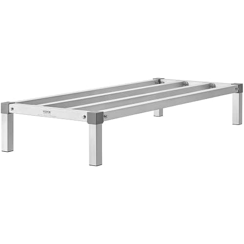 VEVOR Aluminum Dunnage Rack, 48” x 20” Commercial Food Floor Rack, 8” Off the Floor, 1000 lbs Capacity All-Welded Aluminum Storage, for Storage in Restaurants, Kitchens, Garages and Vehicles thumbnail 10