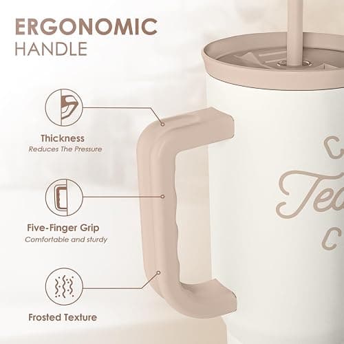 Teacher Appreciation Gift for Women – Stainless Steel Insulated Tumbler with Handle - Teachers Travel Coffee Mug Cup for Women Back to School Birthday Christmas, 40oz thumbnail 4