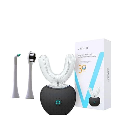 V-WHITE Adults Auto Brush Ultrasonic U-Shaped Toothbrush – 360° Teeth Cleaning, Hands-Free Electric Autobrush – Gum Protection, Waterproof IPX7, Wireless Charging - Image 1